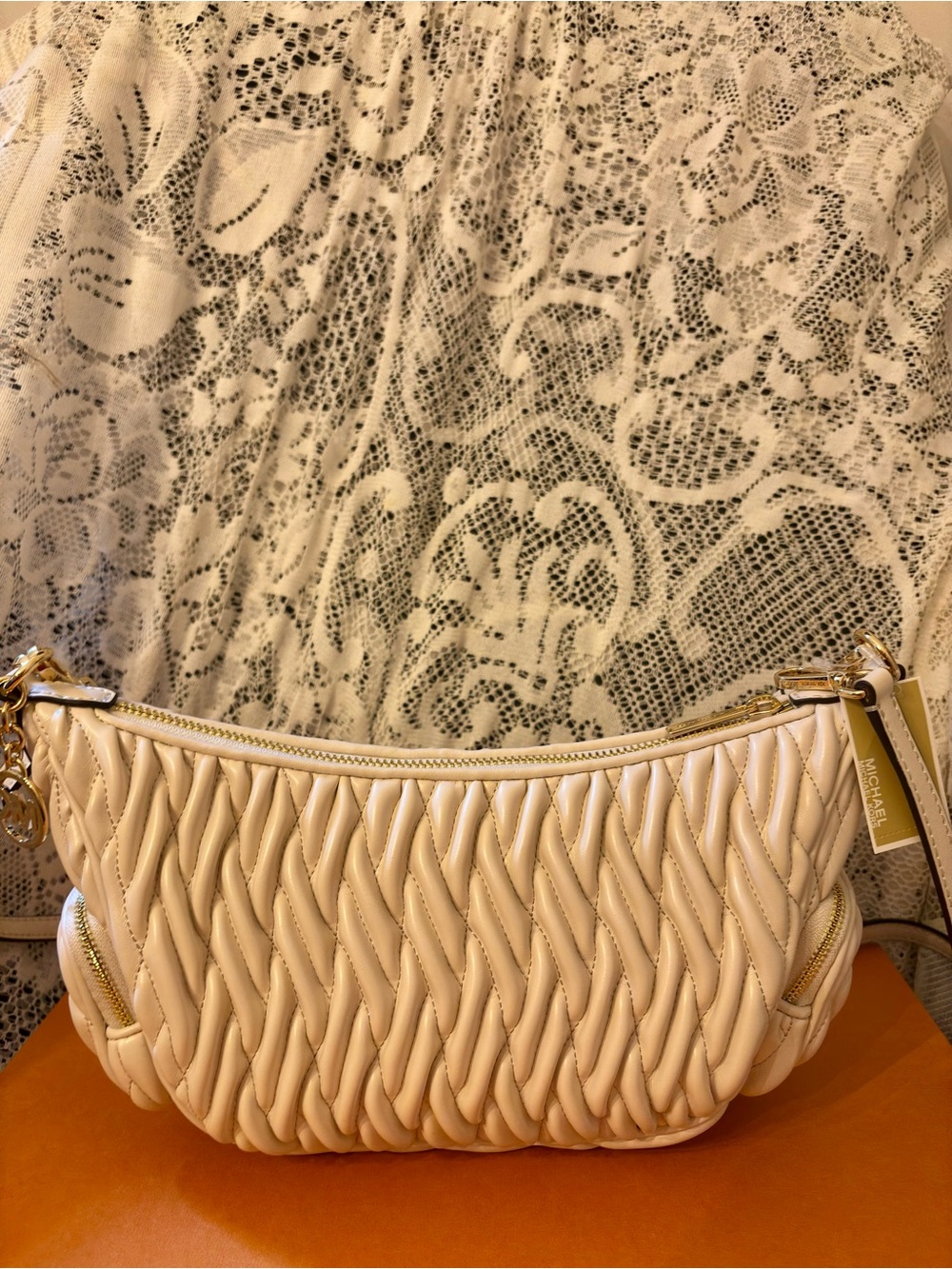 NWT Michael Kors Merritt Matelassé Convertible Crossbody Bag - Picture 9 of 12